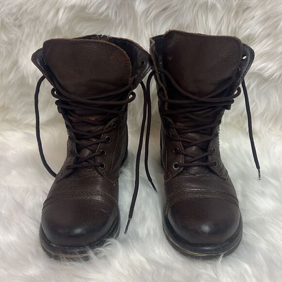 Steve Madden Troopa Lace Up Combat Moto Boots Fisherman Core B75 - Picture 3 of 10